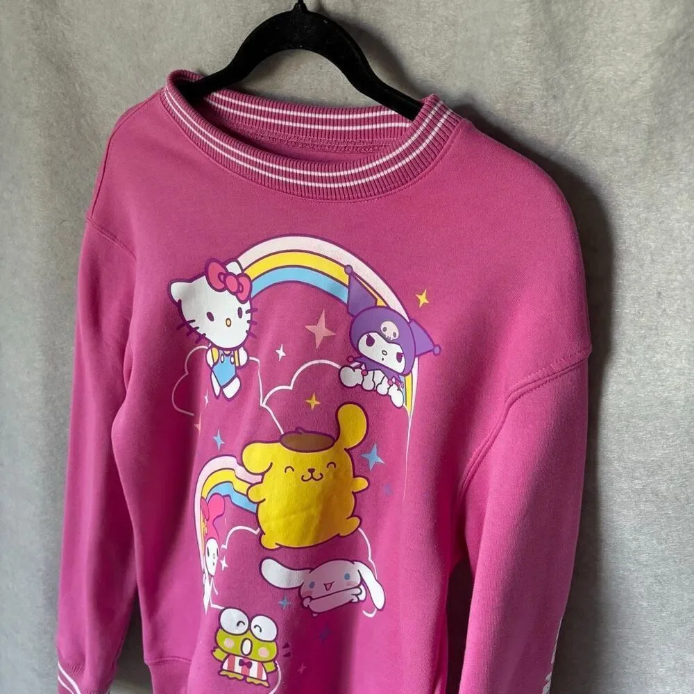 Hello Kitty Sweatshirt Size XS Sanrio My Melody Keroppi Pullover Pink Kidcore - Picture 3 of 8